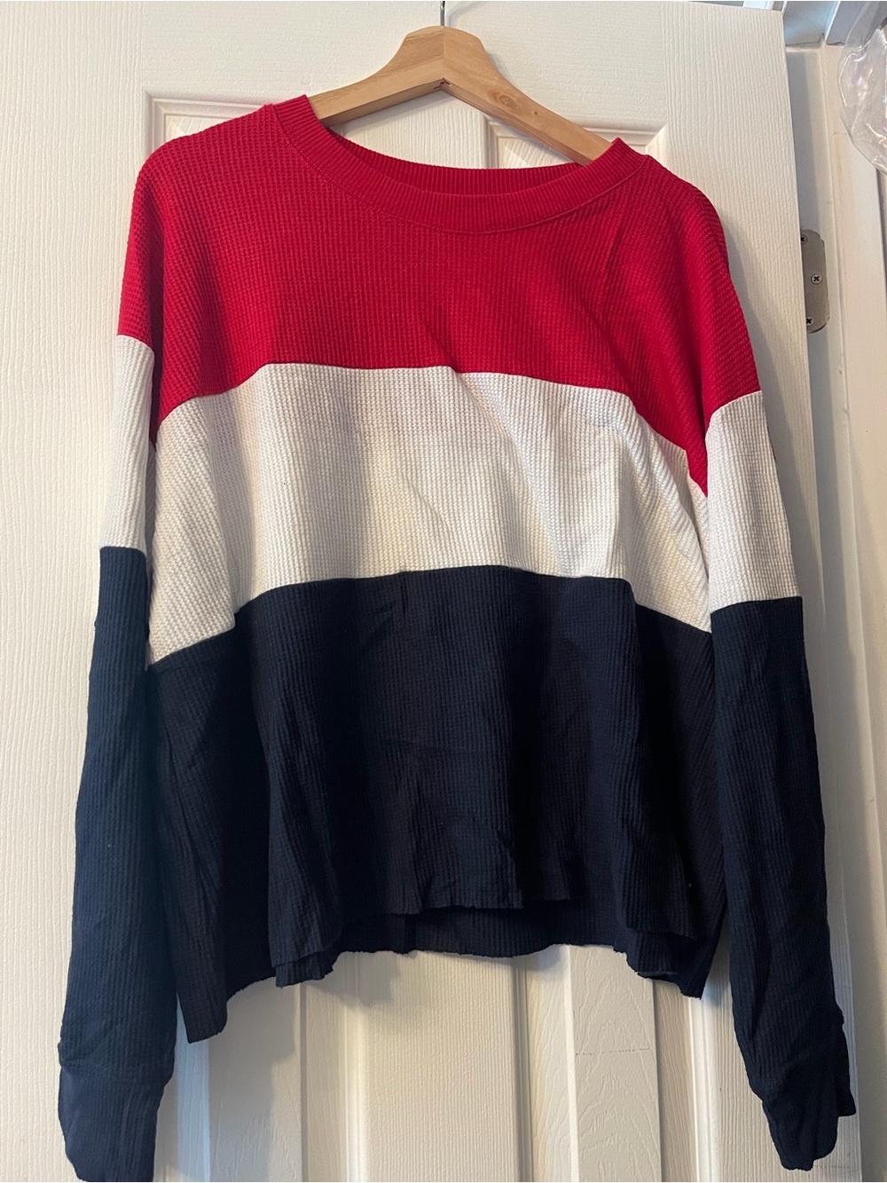 Hollister Red Waffle-Knit Boyfriend Tee
